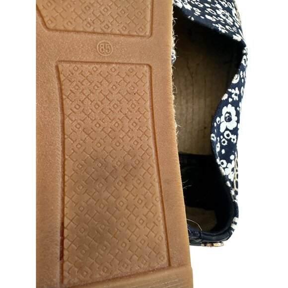 TORY BURCH Navy White Floral Espadrille Flats Size 8.5 - Picture 7 of 11